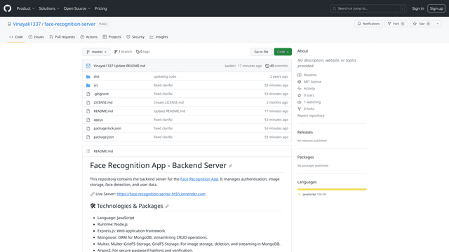 Face Recognition - Backend